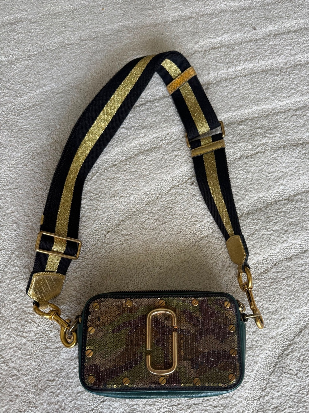 Marc Jacob’s Gold & Black Studded Crossbody Bag